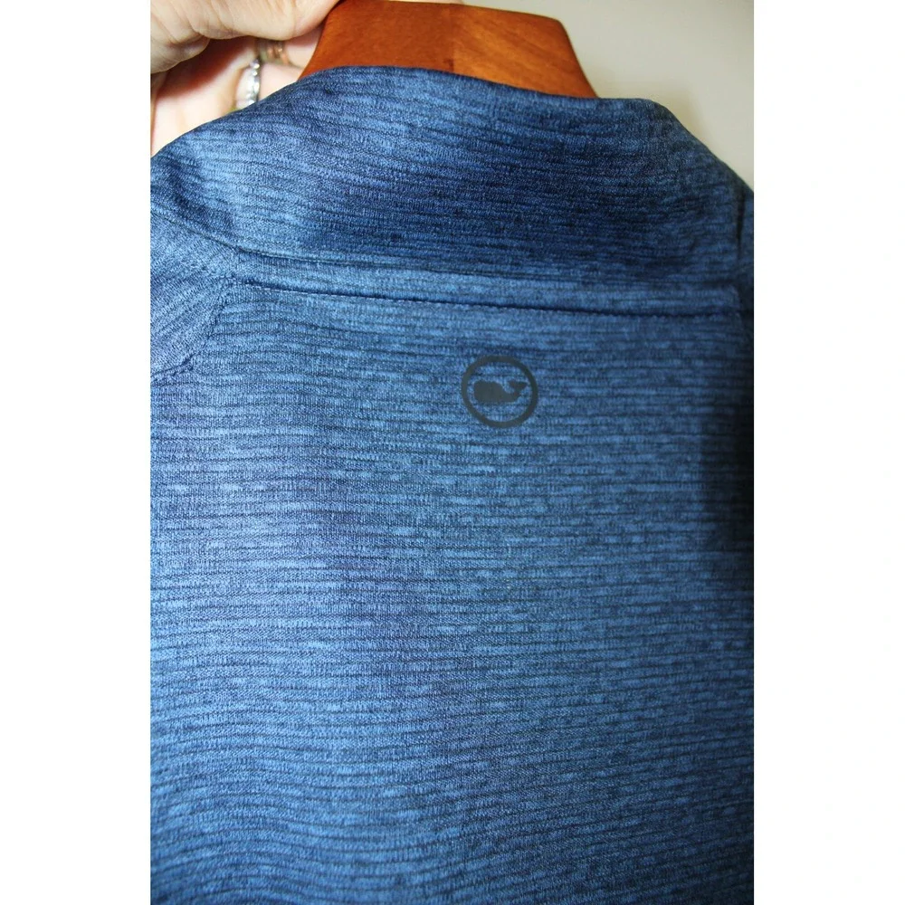 Vineyard Vines Sankaty Youth XL Navy Blue Heathered Quarter Zip Pullover Shirt